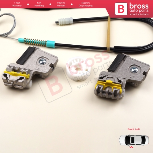 Window Regulator Repair Set Front Left Door for Peugeot 607 9D 9U 1999-2010 9650734980 9221Q2 With Metal Slider