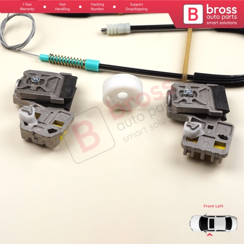Window Regulator Repair Set Front Left Door for Peugeot 607 9D 9U 1999-2010 9650734980 9221Q2 With Metal Slider