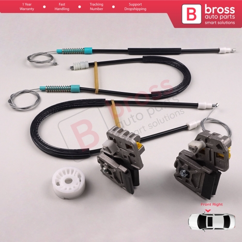 Window Regulator Repair Set Front Right Door for Peugeot 607 9D 9U 1999-2010 9222Q0 With Metal Slider