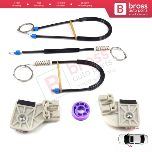 Power Window Regulator Repair Set Front Left Door for VW Polo MK4 6Q 9A 9N 9N3 2001-2009 HB 5-Door 9A4 2002-2018 4-Door Sedan 6Q4837461