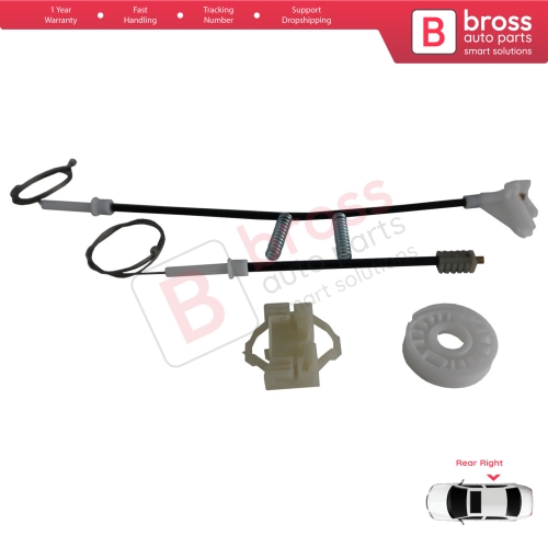Power Window Regulator Repair Set Rear Right Door for Skoda Octavia MK1 1U 1996-2000 Pre-Facelift 1U0839462