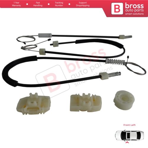 Power Window Regulator Repair Set Front Left Door for Seat Leon MK2 1P 1P1 2005-2012 5-Door HB 1P0837461A