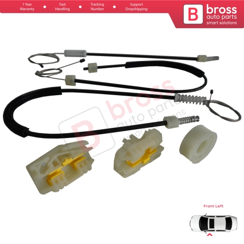 Power Window Regulator Repair Set Front Left Door for Seat Leon MK2 1P 1P1 2005-2012 5-Door HB 1P0837461A