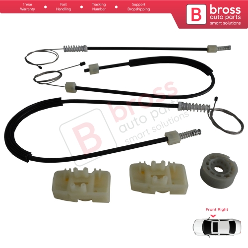 Power Window Regulator Repair Set Front Right Door for Seat Leon MK2 1P 1P1 2005-2012 5-Door HB 1P0837462A 
