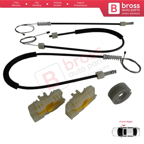 Power Window Regulator Repair Set Front Right Door for Seat Leon MK2 1P 1P1 2005-2012 5-Door HB 1P0837462A 