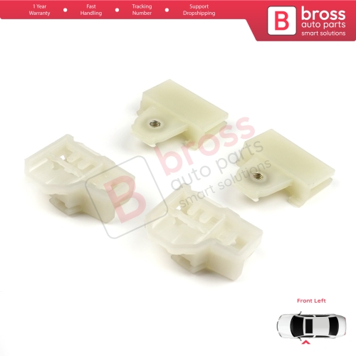 4 Pieces Window Regulator Guide Slider Sash Clips Front Left for Pontiac Grand Am Sunfire 1995-2005 Oldsmobile Alero Cutlass MK6 Chevrolet Cavalier Malibu GM1350126