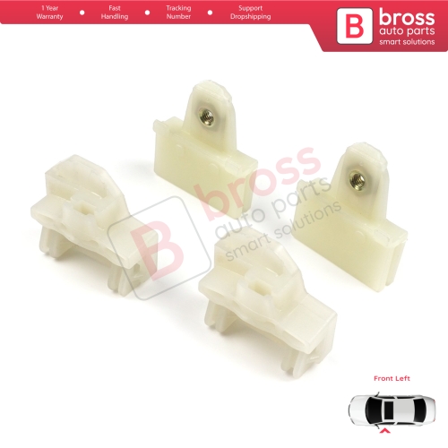 4 Pieces Window Regulator Clips Slider Sash Connectors Front Left Door for Pontiac Oldsmobile