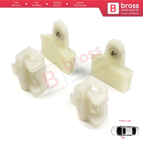 4 Pieces Window Regulator Guide Slider Sash Clips Front Left for Pontiac Grand Am Sunfire 1995-2005 Oldsmobile Alero Cutlass MK6 Chevrolet Cavalier Malibu GM1350126