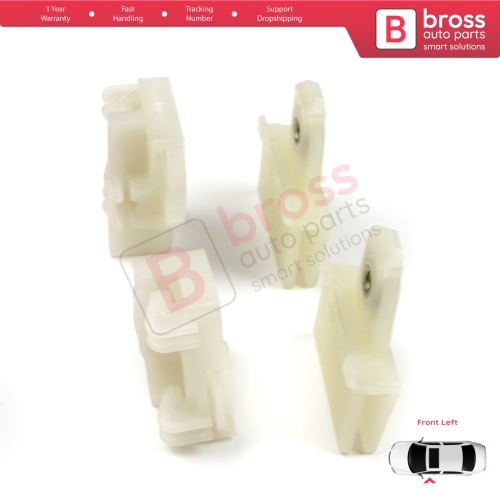 4 Pieces Window Regulator Guide Slider Sash Clips Front Left for Pontiac Grand Am Sunfire 1995-2005 Oldsmobile Alero Cutlass MK6 Chevrolet Cavalier Malibu GM1350126