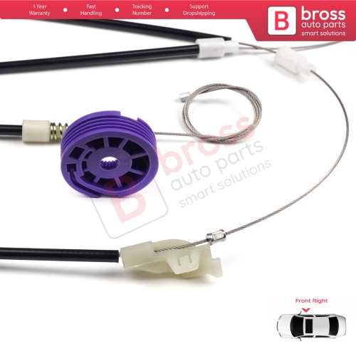 Power Window Regulator Repair Set Front Right Door for VW Golf MK3 1H1 1H5 1991-1998 5-Door Vento Jetta 1H2 1992-1999 1H0837462A