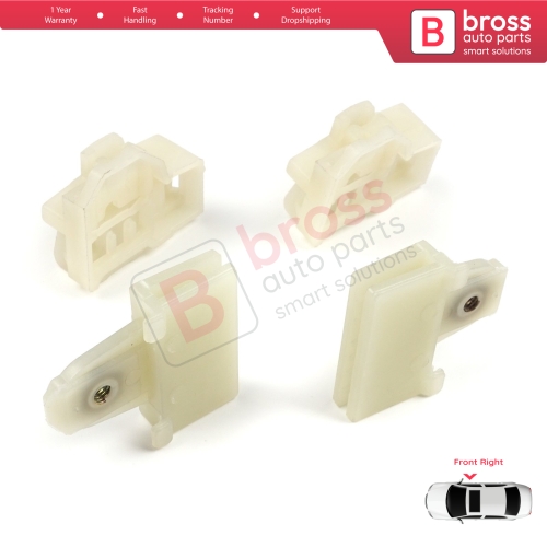 4 Pieces Window Regulator Guide Slider Sash Clips Front Right for Pontiac Grand Am Sunfire 1995-2005 Oldsmobile Alero Cutlass MK6 Chevrolet Cavalier Malibu GM1351126