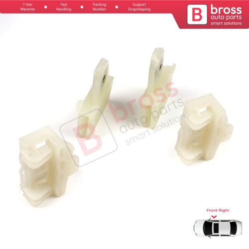 4 Pieces Window Regulator Guide Slider Sash Clips Front Right for Pontiac Grand Am Sunfire 1995-2005 Oldsmobile Alero Cutlass MK6 Chevrolet Cavalier Malibu GM1351126
