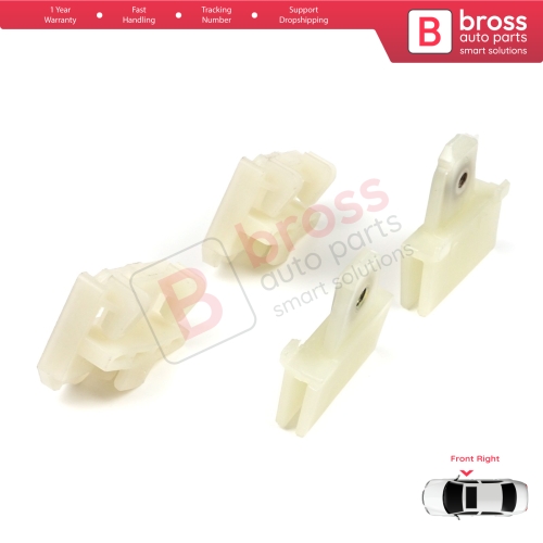 4 Pieces Window Regulator Guide Slider Sash Clips Front Right for Pontiac Grand Am Sunfire 1995-2005 Oldsmobile Alero Cutlass MK6 Chevrolet Cavalier Malibu GM1351126