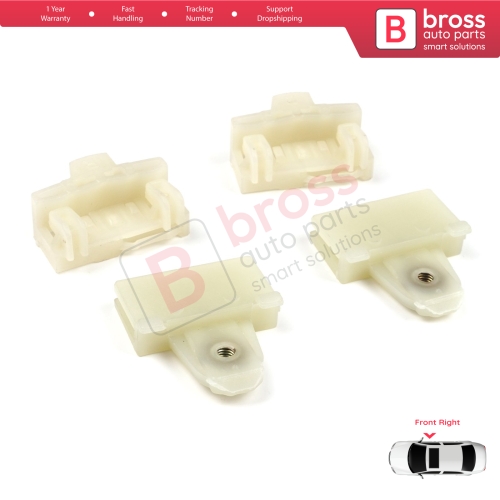 4 Pieces Window Regulator Guide Slider Sash Clips Front Right for Pontiac Grand Am Sunfire 1995-2005 Oldsmobile Alero Cutlass MK6 Chevrolet Cavalier Malibu GM1351126