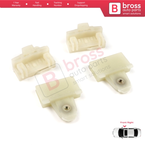 4 Pieces Window Regulator Guide Slider Sash Clips Front Right for Pontiac Grand Am Sunfire 1995-2005 Oldsmobile Alero Cutlass MK6 Chevrolet Cavalier Malibu GM1351126