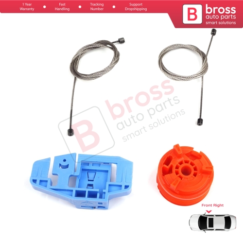 Power Window Regulator Repair Set Front Right Door for Renault Scenic Grand Scenic MK2 JM0/1 2003-2009 4/5 Door 8200118775