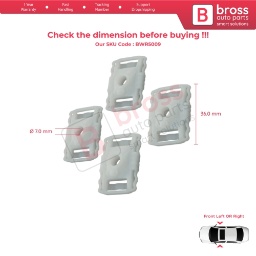 4 Pieces Scissors Style Window Regulator Sliding Pivot Guide Clips Set for Renault Fluence Megane MK3 Scenic Grand MK3