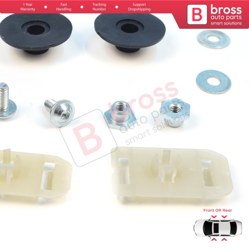 Window Regulator Glass Rail Mount Bracket Sash Clips Set for Mercedes C Class W203 S203 CL203 CLC 2037200114