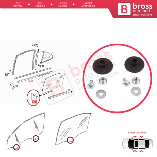 2 Sets Window Regulator Glass Rail Mount Bracket for Mercedes C Class W203 S203 CL203 CLC 2037200114