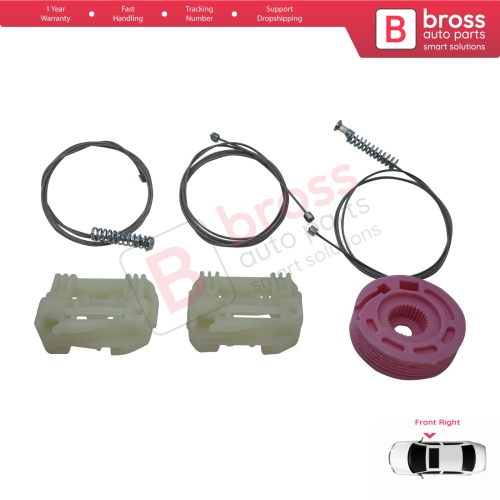 Window Regulator Repair Kit Front Right for Hyundai I30 MK1 FD 2007-2012 5-Door 824812L001