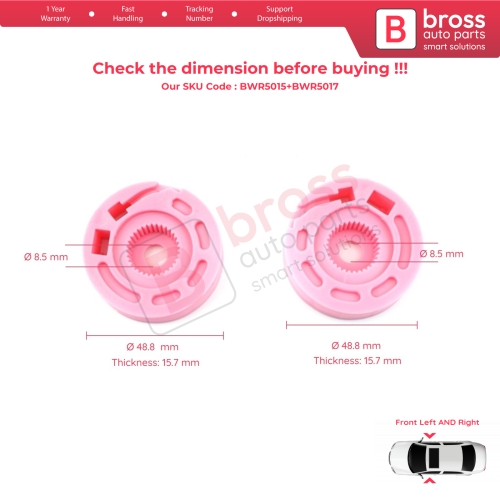 Window Regulator Repair Wheel Pulley Set Front 824802R020 813102R030 for Hyundai I30 FD MK1 4/5 Door