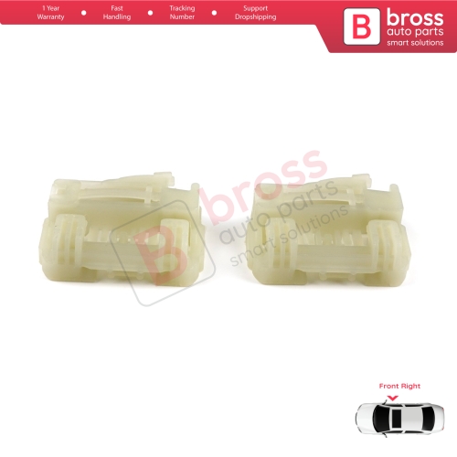 2 Pieces Window Regulator Repair Clips Brackets Front Right Door for Hyundai I30 MK1 2007-2011