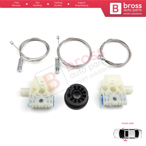Window Regulator Repair Kit Front Left for VW Golf MK6 A6 5K 5K1 AJ5 Variant 2008-20014 5-Door 5K0837461