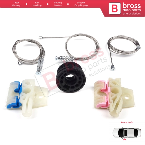 Window Regulator Repair Kit Front Left for VW Golf MK6 A6 5K 5K1 AJ5 Variant 2008-20014 5-Door 5K0837461