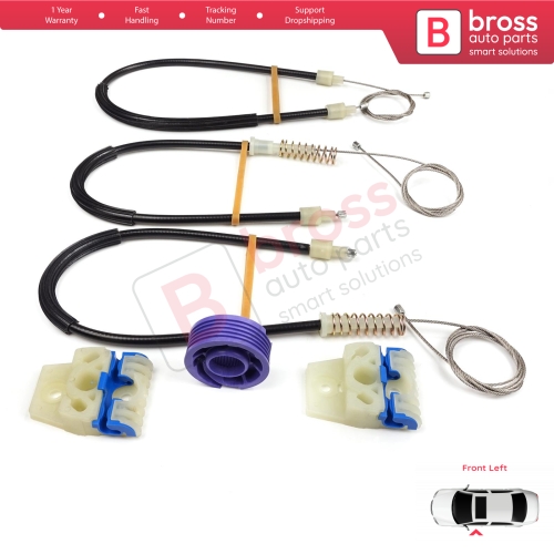 Window Regulator Repair Kit Front Left for VW Polo Vento MK5 6R 6C 61 2009-2022 4/5 Door 6R4837461