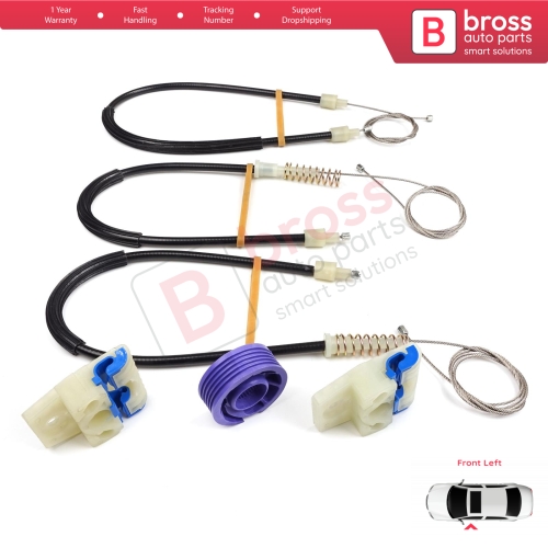 Window Regulator Repair Kit Front Left for VW Polo Vento MK5 6R 6C 61 2009-2022 4/5 Door 6R4837461