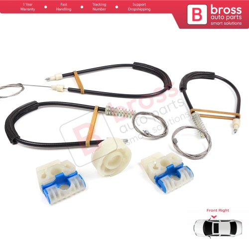 Window Regulator Repair Kit Front Right for VW Polo Vento MK5 6R 6C 61 2009-2022 4/5 Door 6R4837462
