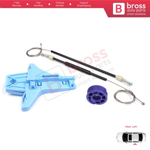 Window Regulator Repair Kit Rear Left for VW Polo Vento MK5 6R 6C 61 2009-2022 4/5 Door 6R4839461