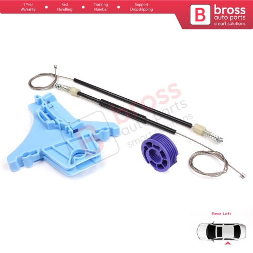 Window Regulator Repair Kit Rear Left for VW Polo Vento MK5 6R 6C 61 2009-2022 4/5 Door 6R4839461