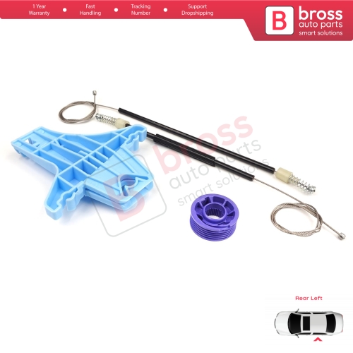Window Regulator Repair Kit Rear Left for VW Polo Vento MK5 6R 6C 61 2009-2022 4/5 Door 6R4839461