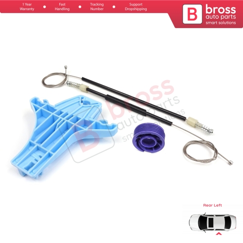 Window Regulator Repair Kit Rear Left for VW Polo Vento MK5 6R 6C 61 2009-2022 4/5 Door 6R4839461