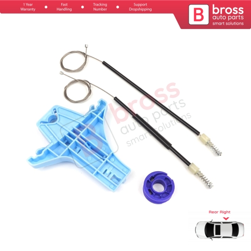 Window Regulator Repair Kit Rear Right for VW Polo Vento MK5 6R 6C 61 2009-2022 4/5 Door 6R4839462