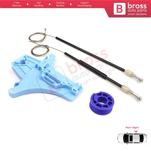 Window Regulator Repair Kit Rear Right for VW Polo Vento MK5 6R 6C 61 2009-2022 4/5 Door 6R4839462