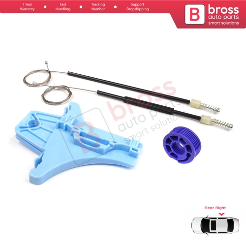 Window Regulator Repair Kit Rear Right for VW Polo Vento MK5 6R 6C 61 2009-2022 4/5 Door 6R4839462