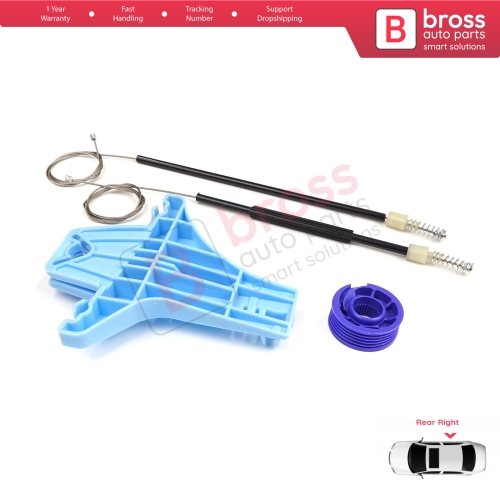 Window Regulator Repair Kit Rear Right for VW Polo Vento MK5 6R 6C 61 2009-2022 4/5 Door 6R4839462