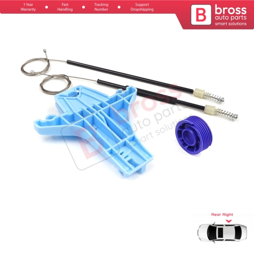Window Regulator Repair Kit Rear Right for VW Polo Vento MK5 6R 6C 61 2009-2022 4/5 Door 6R4839462