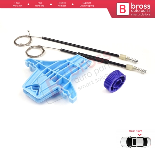 Window Regulator Repair Kit Rear Right for VW Polo Vento MK5 6R 6C 61 2009-2022 4/5 Door 6R4839462