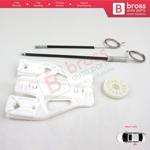 Window Regulator Repair Kit Rear Left for Audi A1 MK1 8X 2010-2019 5-Door Hatchback Sportback 8X4839461
