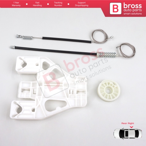Window Regulator Repair Kit Rear Right for Audi A1 MK1 8X 2010-2019 5-Door Hatchback Sportback 8X4839462