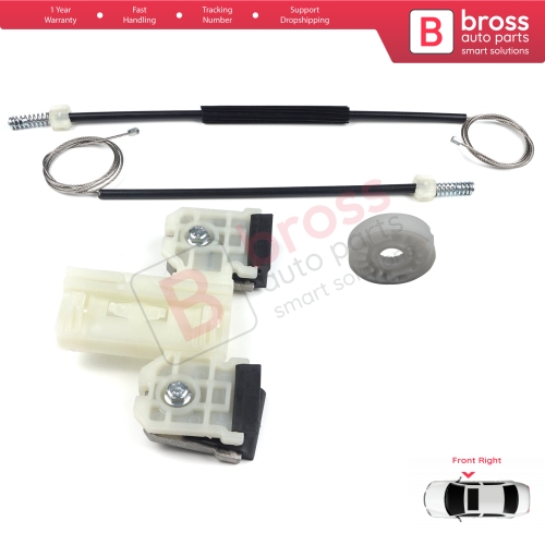  Window Regulator Repair Kit Front Right for Skoda Fabia MK2 5J MG 542 545 2006-2014 5-Door 5J1837402