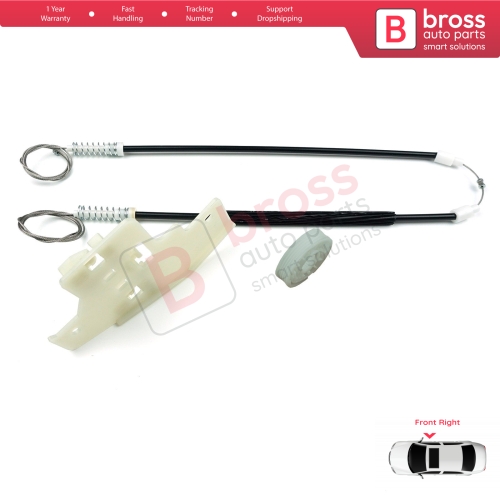 Power Window Regulator Repair Set Front Right for Peugeot 407 6E 6D 2004-2011 4/5 Door 9644893480
