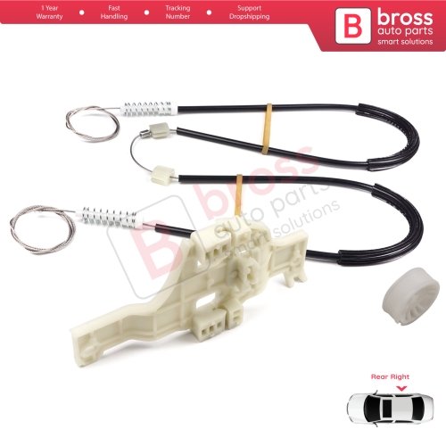 Window Regulator Repair Kit Rear Right for Renault Megane MK3 KZ0/1 BZ0/1 B3 2008–2017 5-Door 827200003R