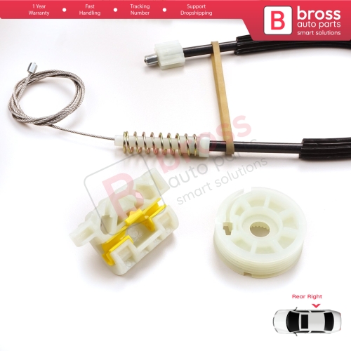 Window Regulator Repair Kit Rear Right for Renault Laguna MK3 X91 BT0/1 KT0/1 2007-2015 5-Door 827000001R