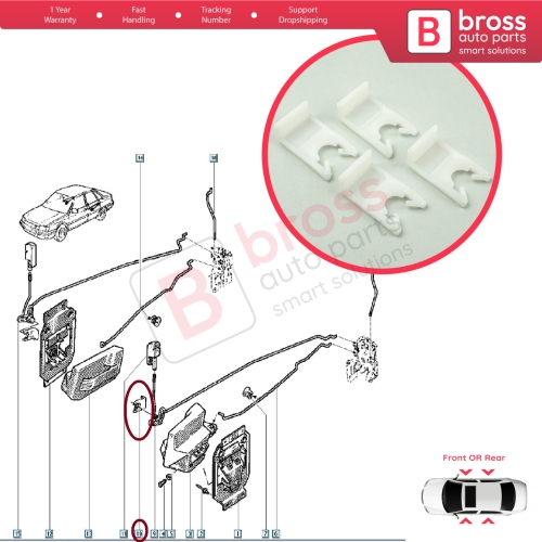 Door Lock Clips Fixer Bracket for Renault Clio Laguna Espace MK1 MK2 Safrane 19 21 25 5 7700757267