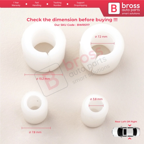 2 Sets Rear Movable Glass Pin Peg Dowel Spacer Retaining Clips 6N0839511 22687062 for VW Skoda Seat Audi Ford Lincoln Jaguar