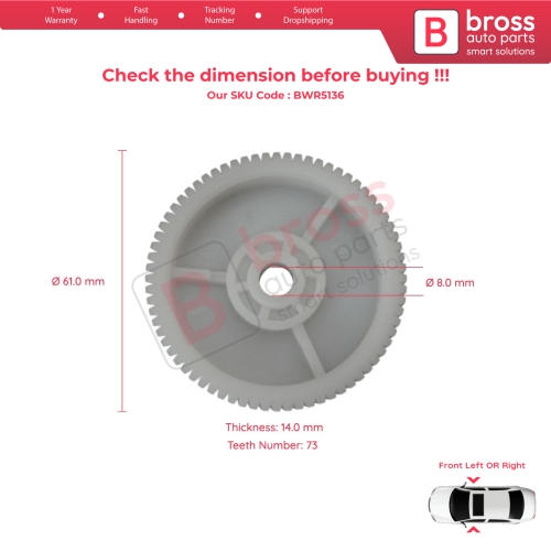 Window Regulator Motor Gear for DAF CF85/95 2002-On